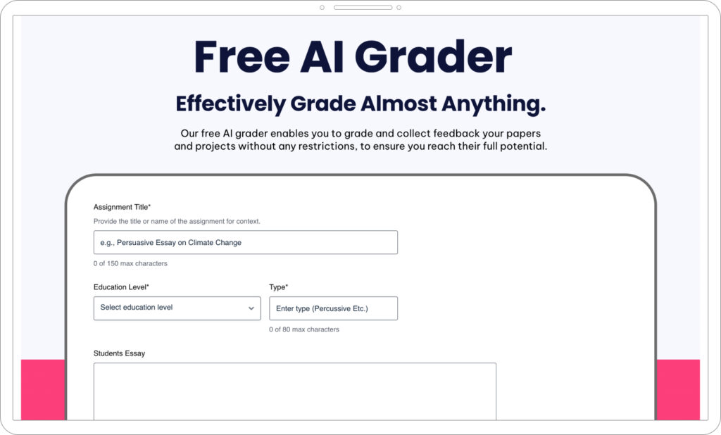 Free AI grader user friendly interface to grade papers effectively